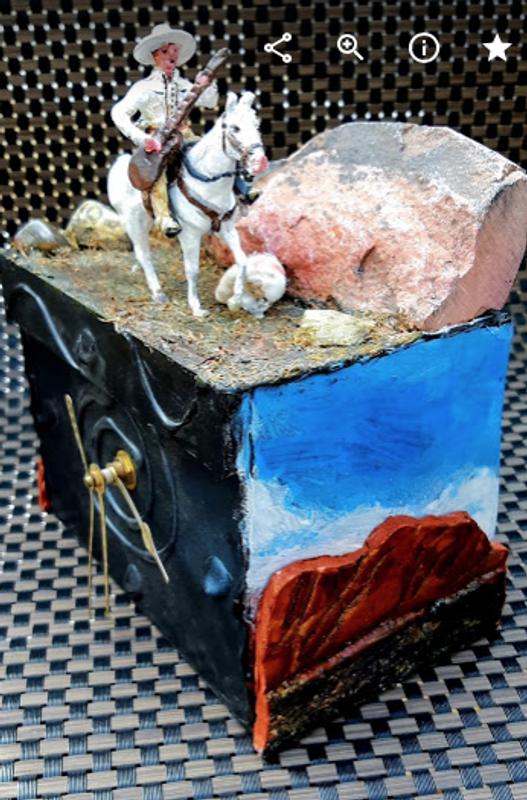 image of figure on a white horse