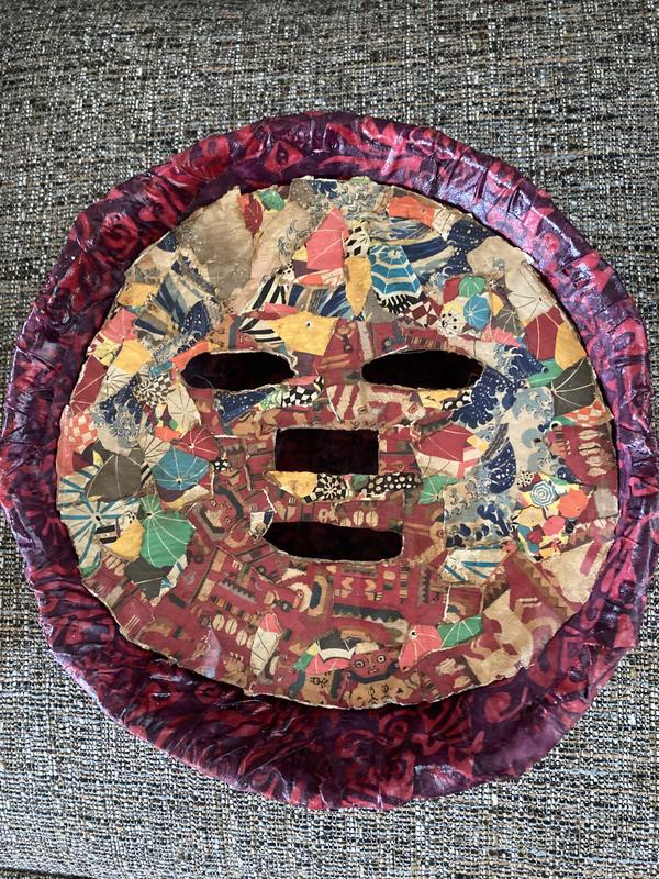 Mask in a fabric bowl