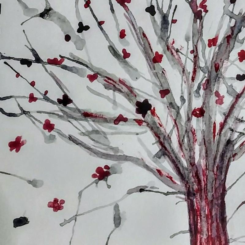A painting of a tree that grows from the blood of the wounded.